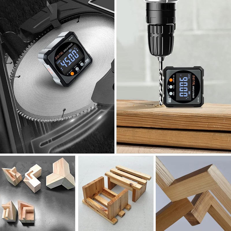 COROLLATA Digital Angle Finder with Electronic Laser - 4-side Strong Magnetic Angle Gauge, Cube Inclinometer with Backlight, Table Saw Miter Protractor, Woodworking Measuring Tool, Level Box for Hanging - Image 5